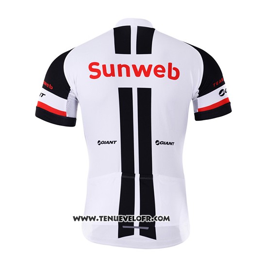 2017 Maillot Ciclismo Sunweb Blanc Manches Courtes et Cuissard